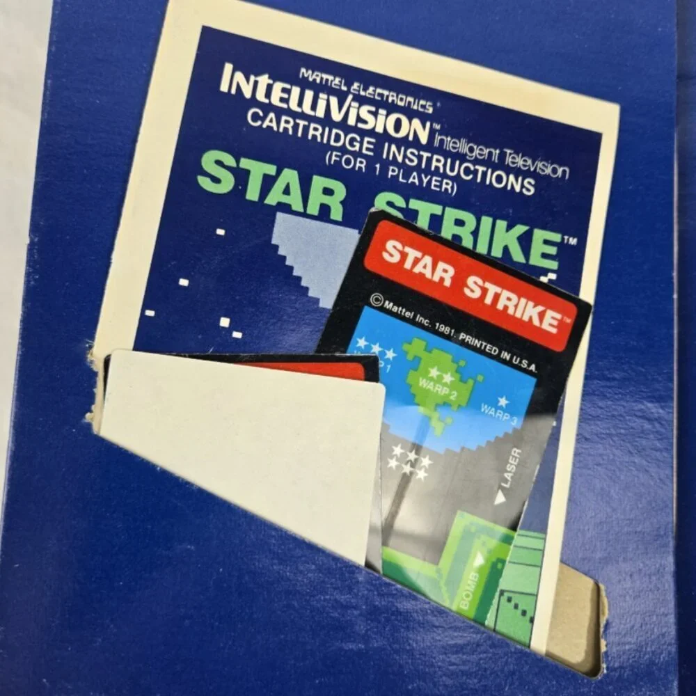 Star Strike for Mattel Intellivision Game Box Manual overlays complete vintage